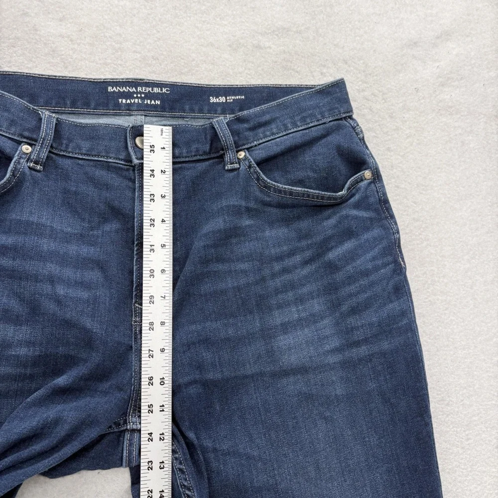 Banana Republic Travel Jeans Mens 36x30 Blue Medium Wash Athletic Stretch Denim